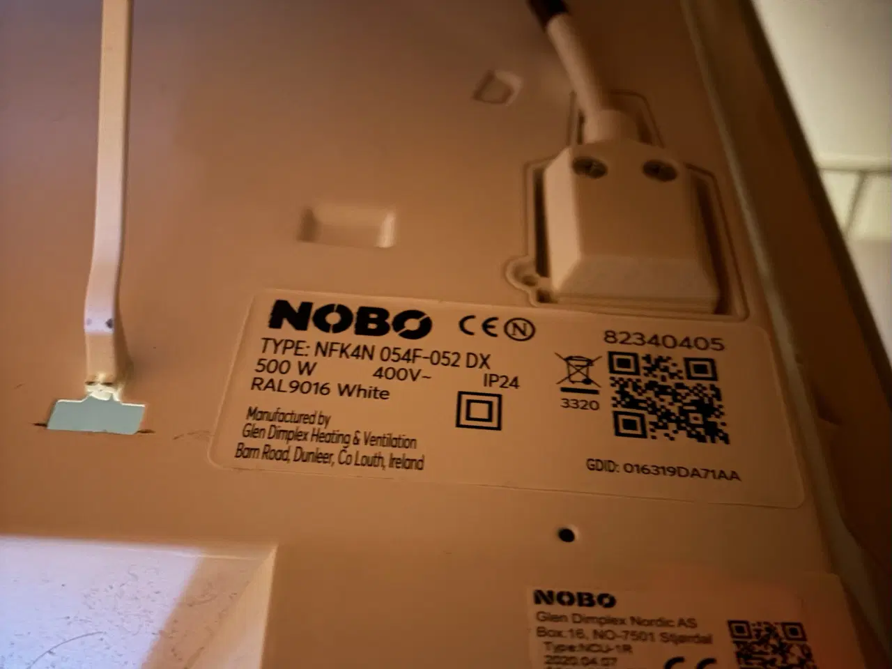 Billede 2 - El-radiator NOBO 400v - 500watt IP24