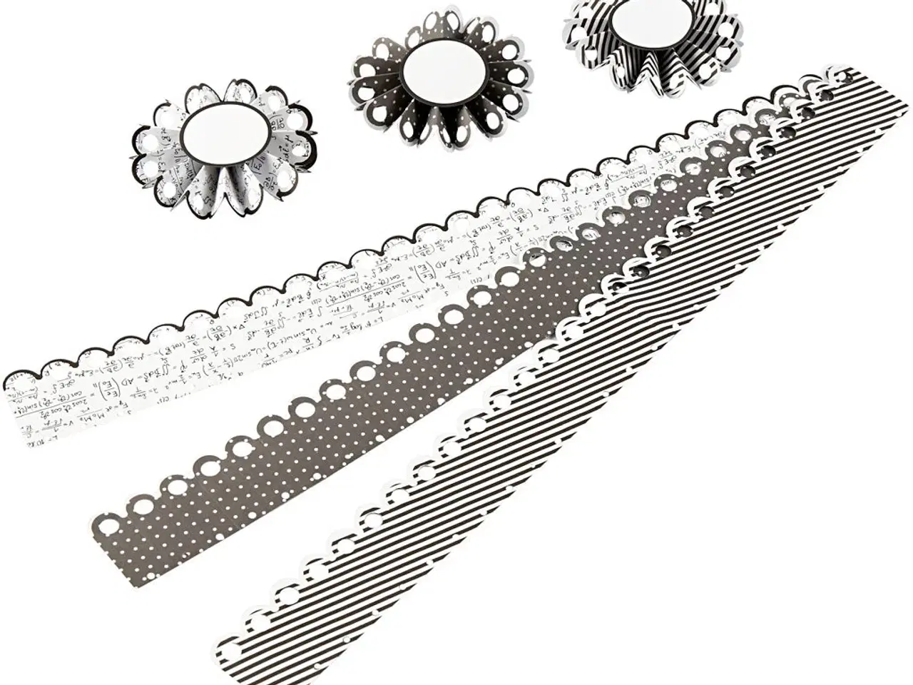 Billede 1 - Festlige rosetter - 6 stk. i 3 designs, 8 cm