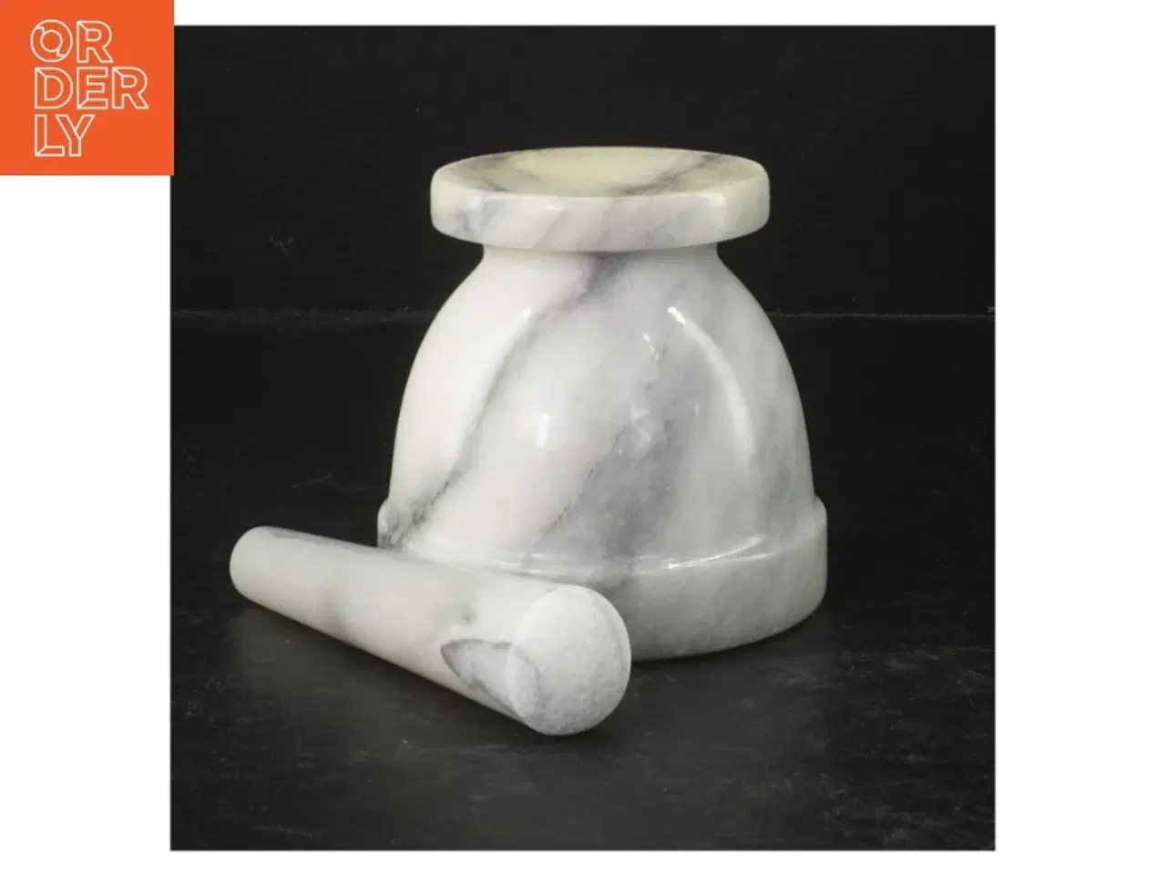 Billede 3 - Morter med støder i marmor (str. Ø. 11,5 cm. længde, 11 cm)