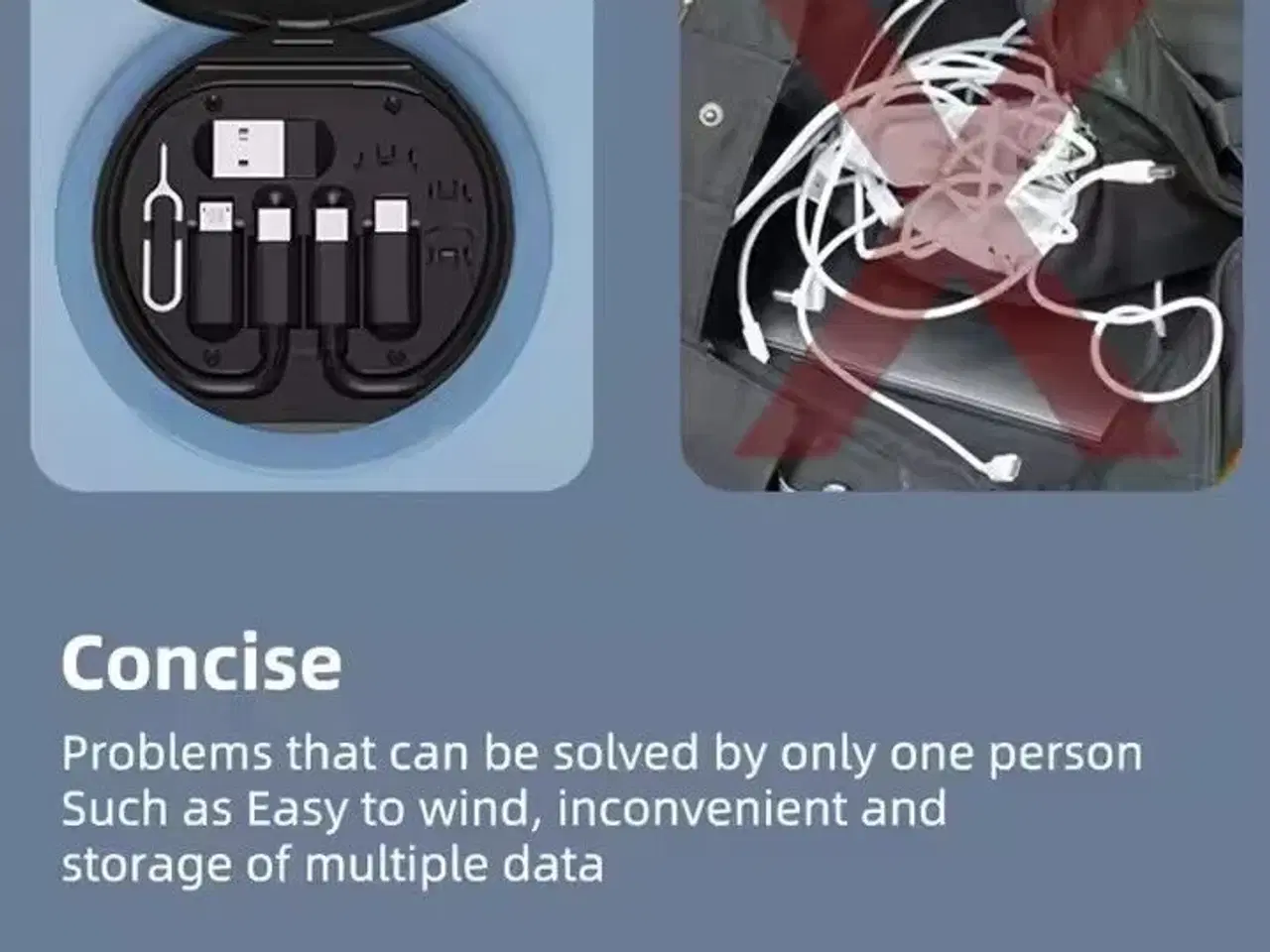 Billede 3 - 2 stk. Mobiltilbehørs-opladningssæt 6-i-1 – 60W – USB-C/Micro/USB