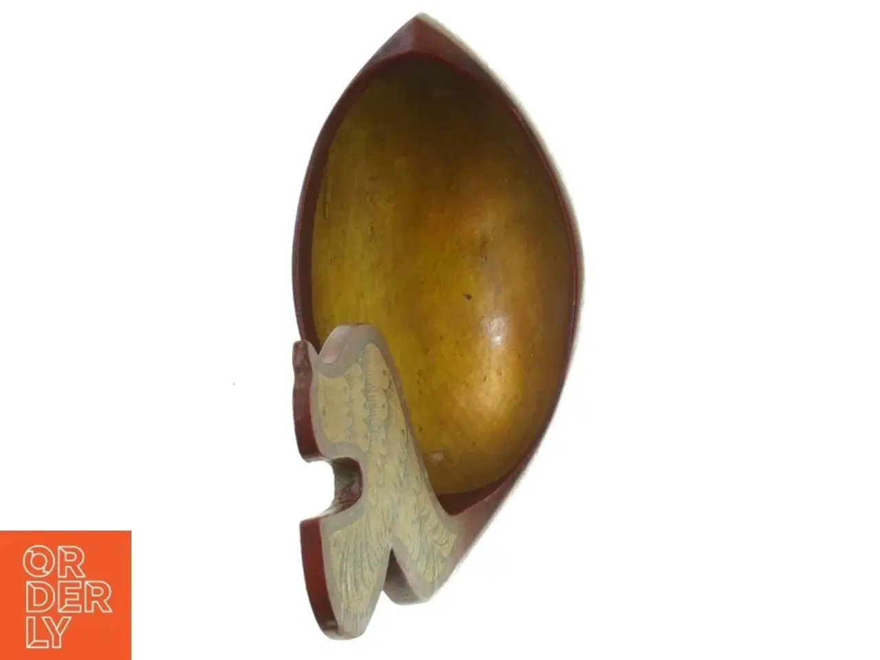 Billede 4 - Vintage Håndlavet Russisk Khokhloma Træ Skål med Fugl Fønix (str. 14 x 18 x 8 cm)