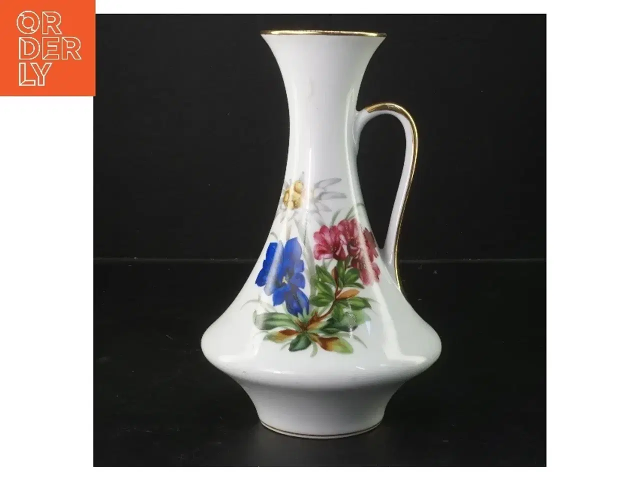 Billede 1 - Porcelænsvase med blomstermotiv fra Bavaria (str. 20x14 cm)
