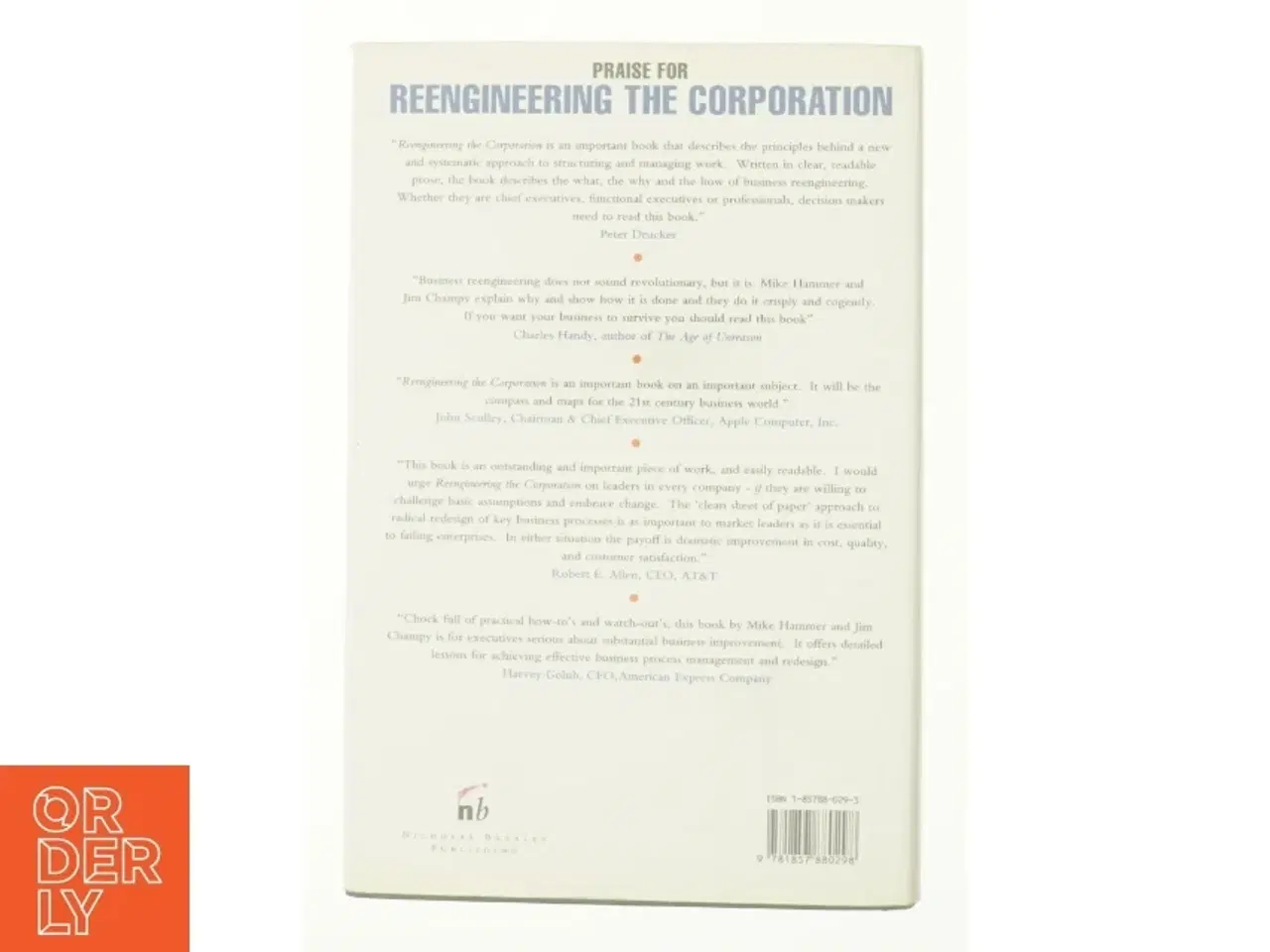 Billede 2 - Reengineering the Corporation by Michael, Champy, James Hammer af James Champy&#39; &#39;michael Hammer (Bog)