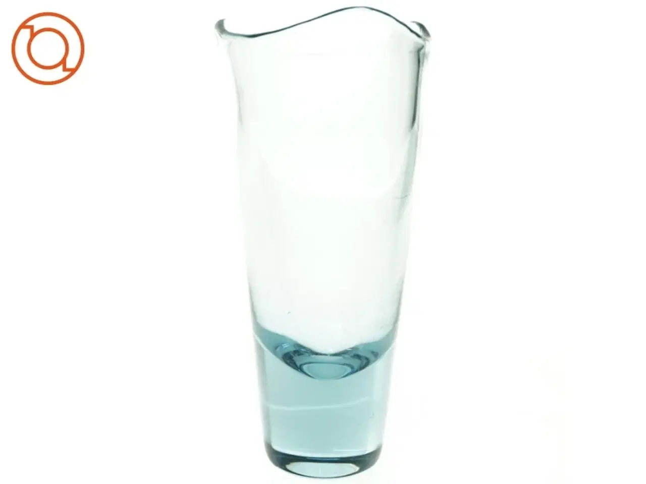 Billede 4 - Aqua blå Glas Vase fra Holmegaard (str. 25 x 13 cm)