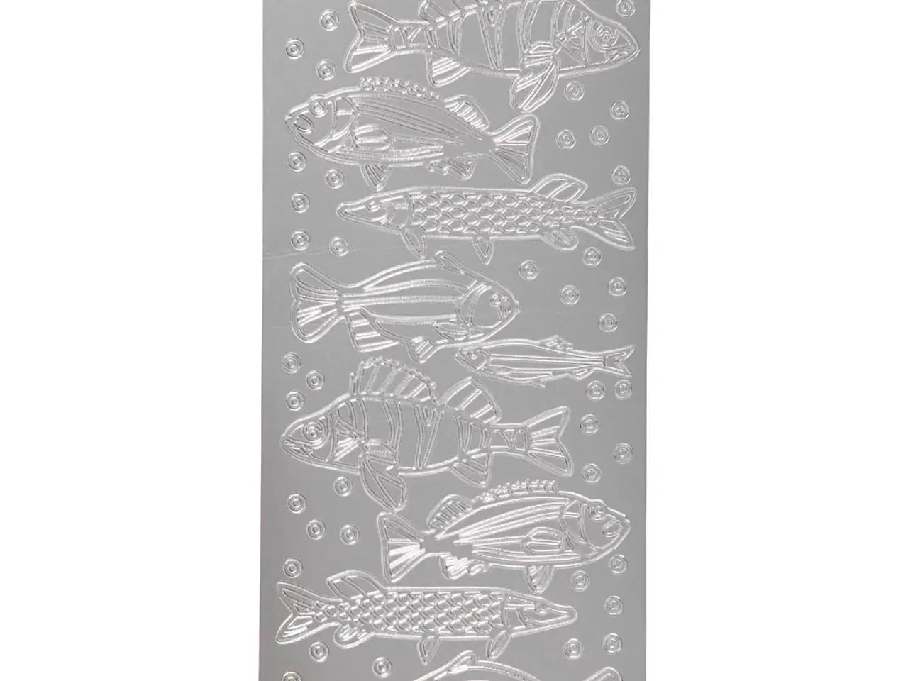 Billede 1 - Sølv Fiskestickers - 10x23 cm, 1 ark