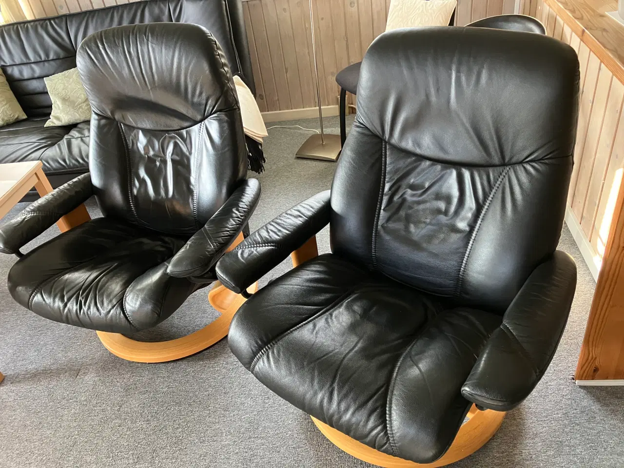 Billede 2 - Lænestole Stressless i sort skind