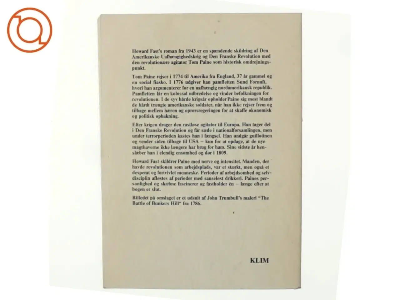 Billede 3 - Borger Tom Paine af Howard Fast (bog)