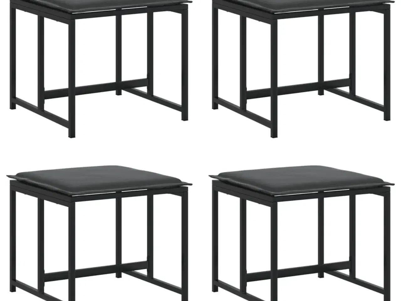 Billede 2 - Haveskamler 4 stk. med hynder stål og textilene sort