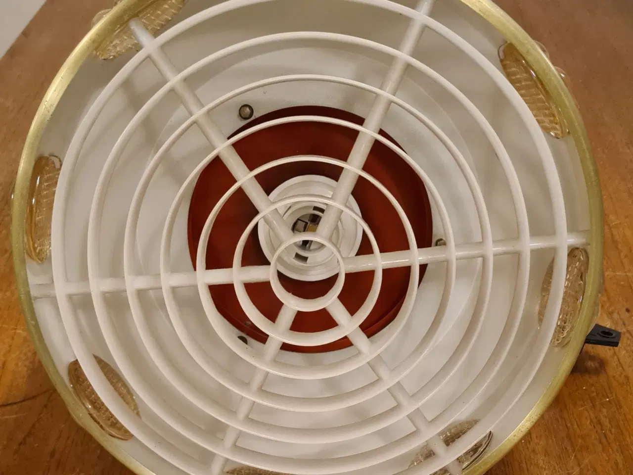 Billede 3 - Retro loftlampe i metal med glasdetaljer