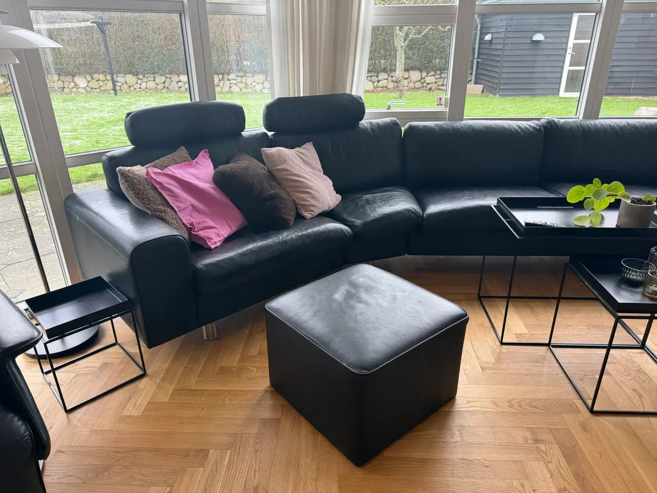 Billede 9 - Mogens Hansen sofa med chaiselong i sort læder