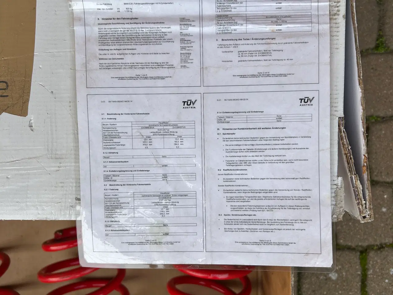 Billede 2 - BMW E36 sænkningsfjedre Tuv Godkendt