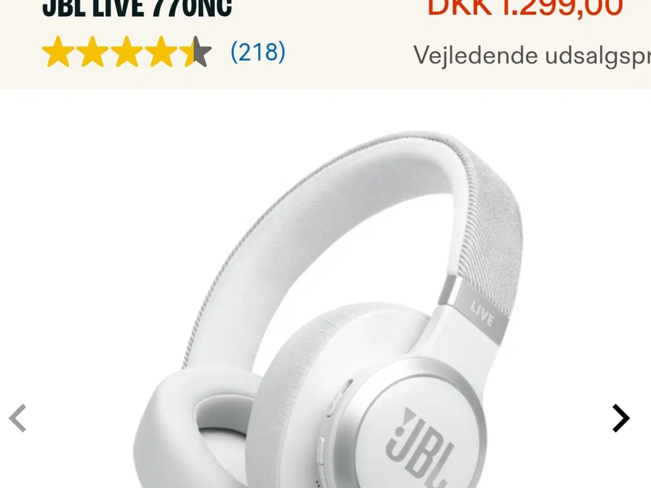 Billede 1 - JBL Live 770NC trådløse around-ear høretelefoner.