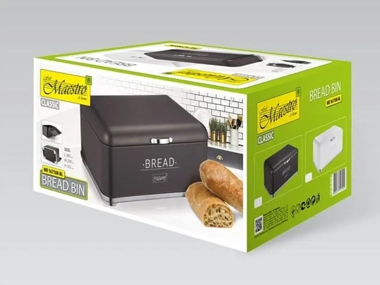 Billede 4 - Brødkasse Maestro MR-1677-AR-BL – sort rustfrit stål