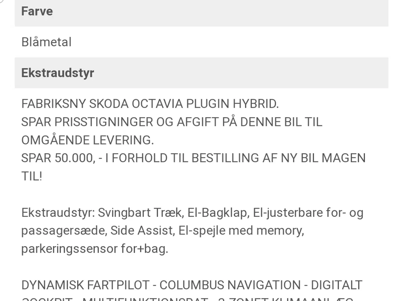 Billede 12 - Skoda Octavia 1.4 tsi  iv plus dsg plug-in hybrid