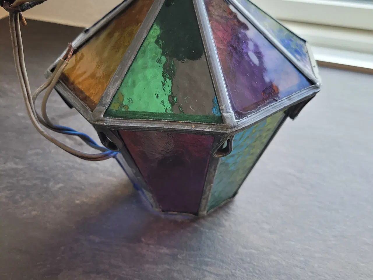 Billede 2 - Lampe med blyindfattet glas