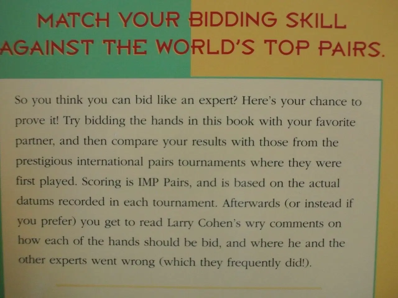 Billede 3 - bidding challenge - bridge, by larry cohen, emne: 