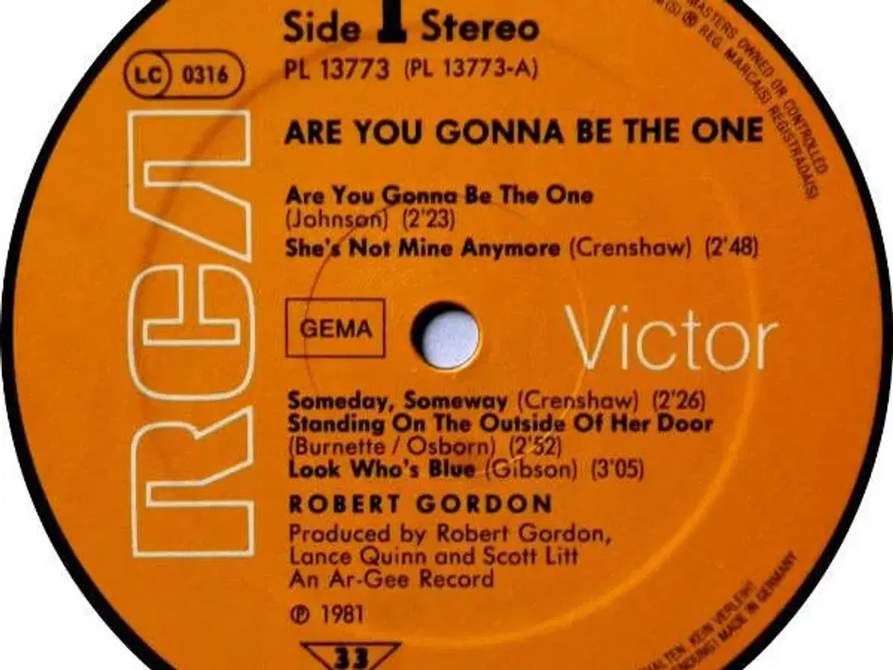 Billede 4 - Robert Gordon  - Are You Gonna Be The On