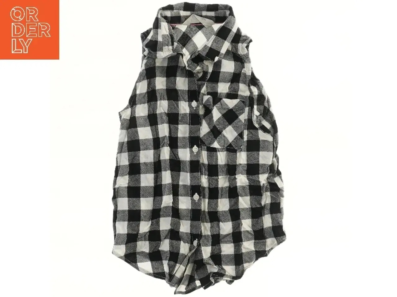 Billede 1 - Ærmeløs skjorte i sort-hvid tern fra H&M (str. 140)