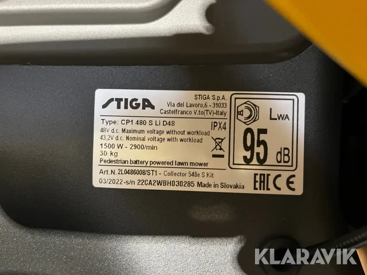 Billede 10 - Græsslåmaskine STIGA COLLECTOR 548E S KIT