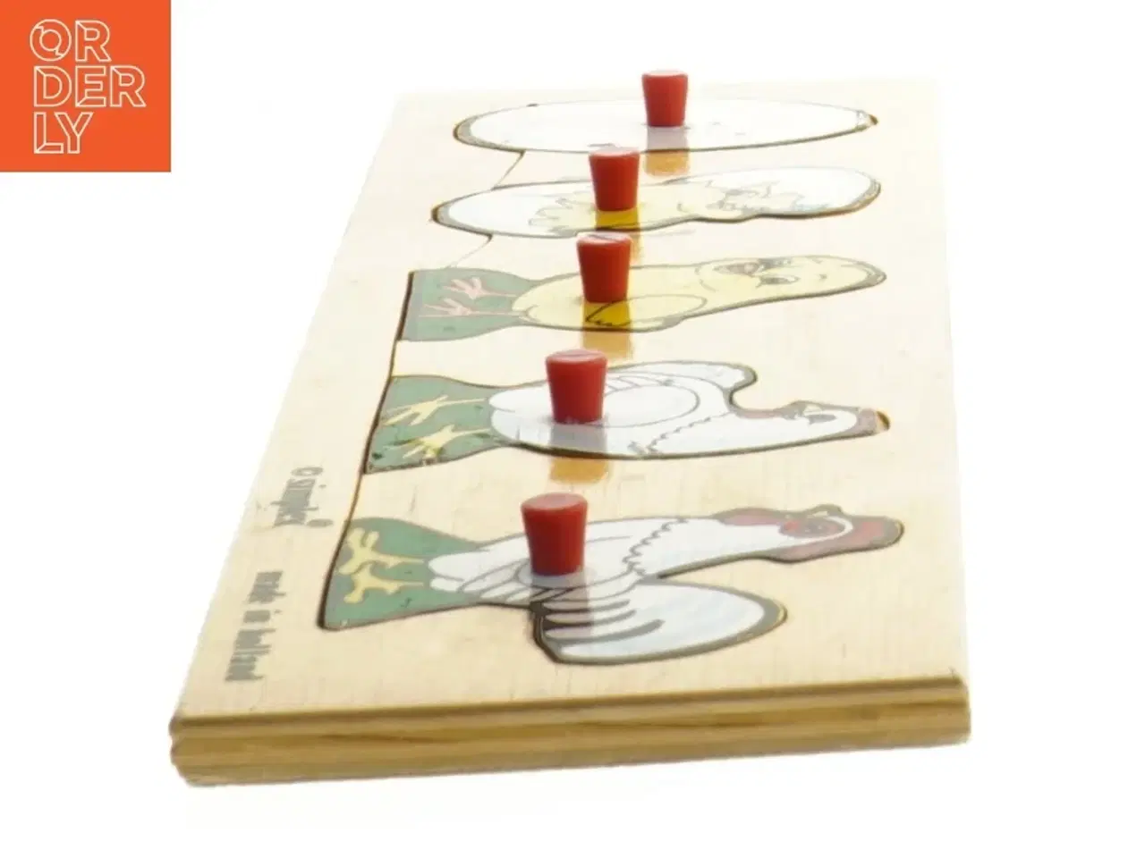 Billede 2 - Træpuslespil med kyllinge-motiv (str. 29,5x8 cm)