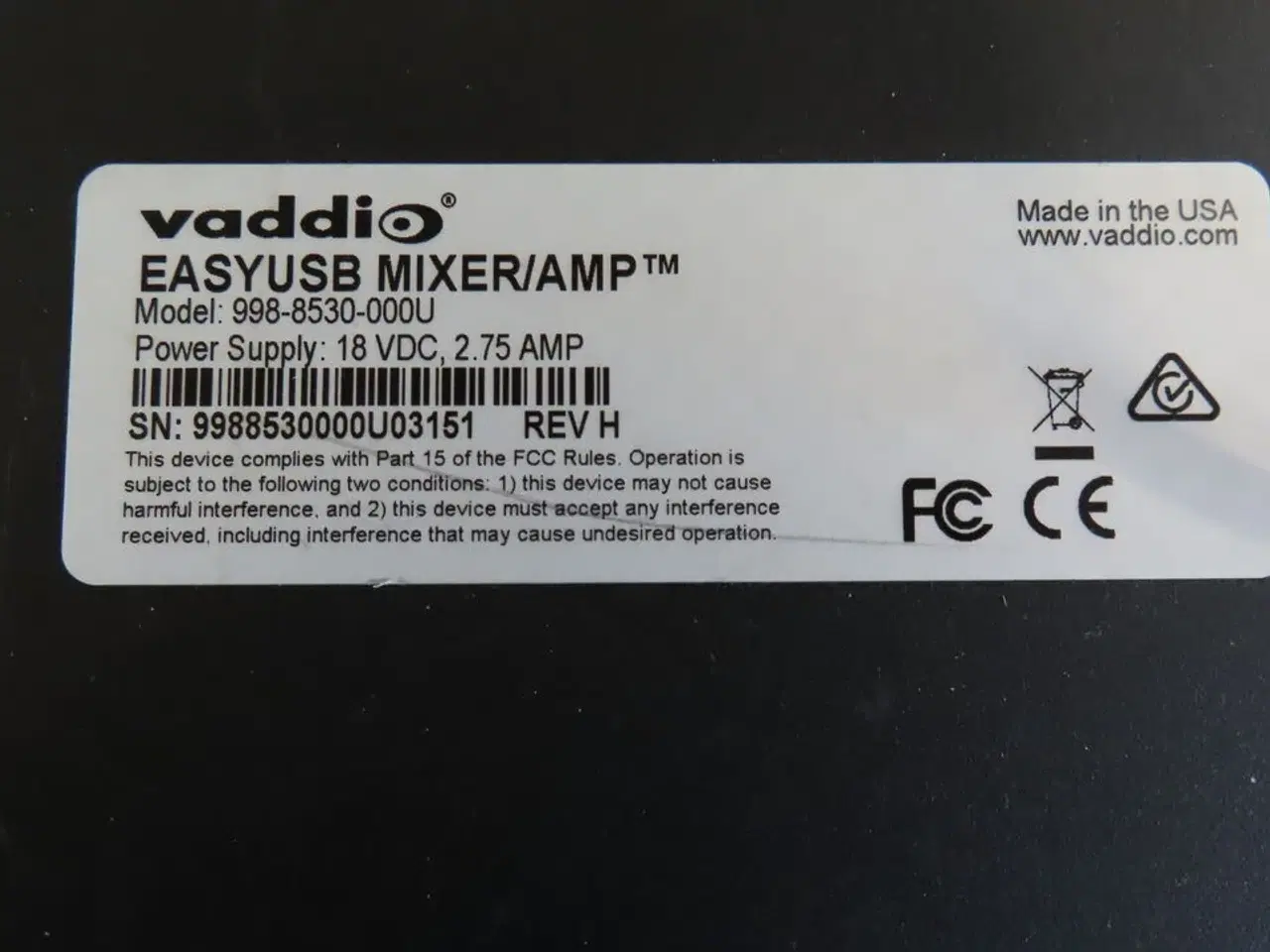 Billede 2 - Mixer VADDIO EASYUSB