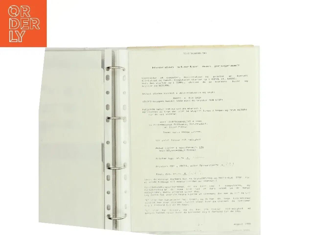 Billede 2 - Retro Commodore CBM tekstbehandlingsmappe fra 1985 – manual, instruktioner + disketter (CBM 8032/8096/4032-kompatible)