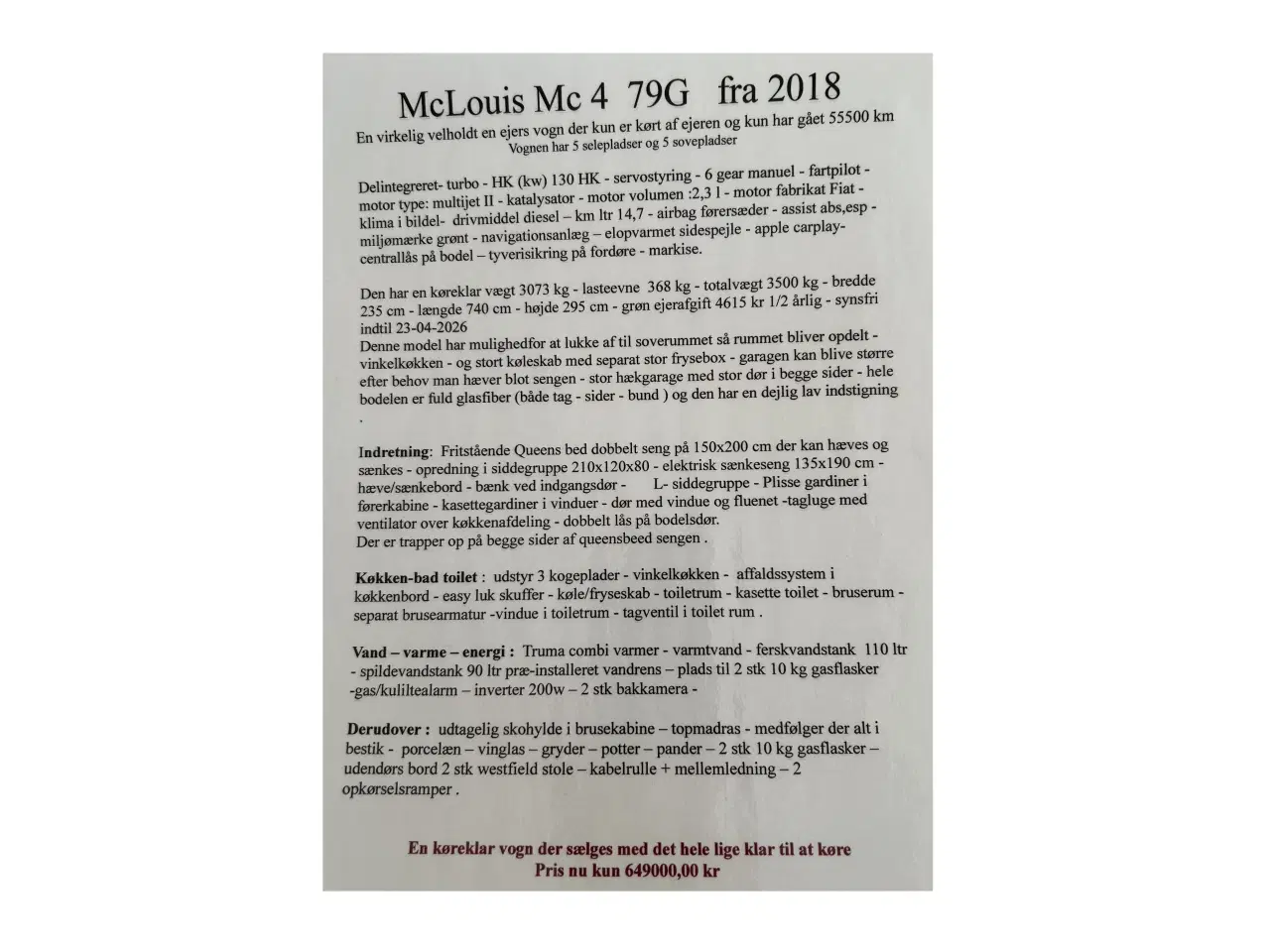 Billede 20 - Mc Louis 79G  2018 nedsat 50.000kr