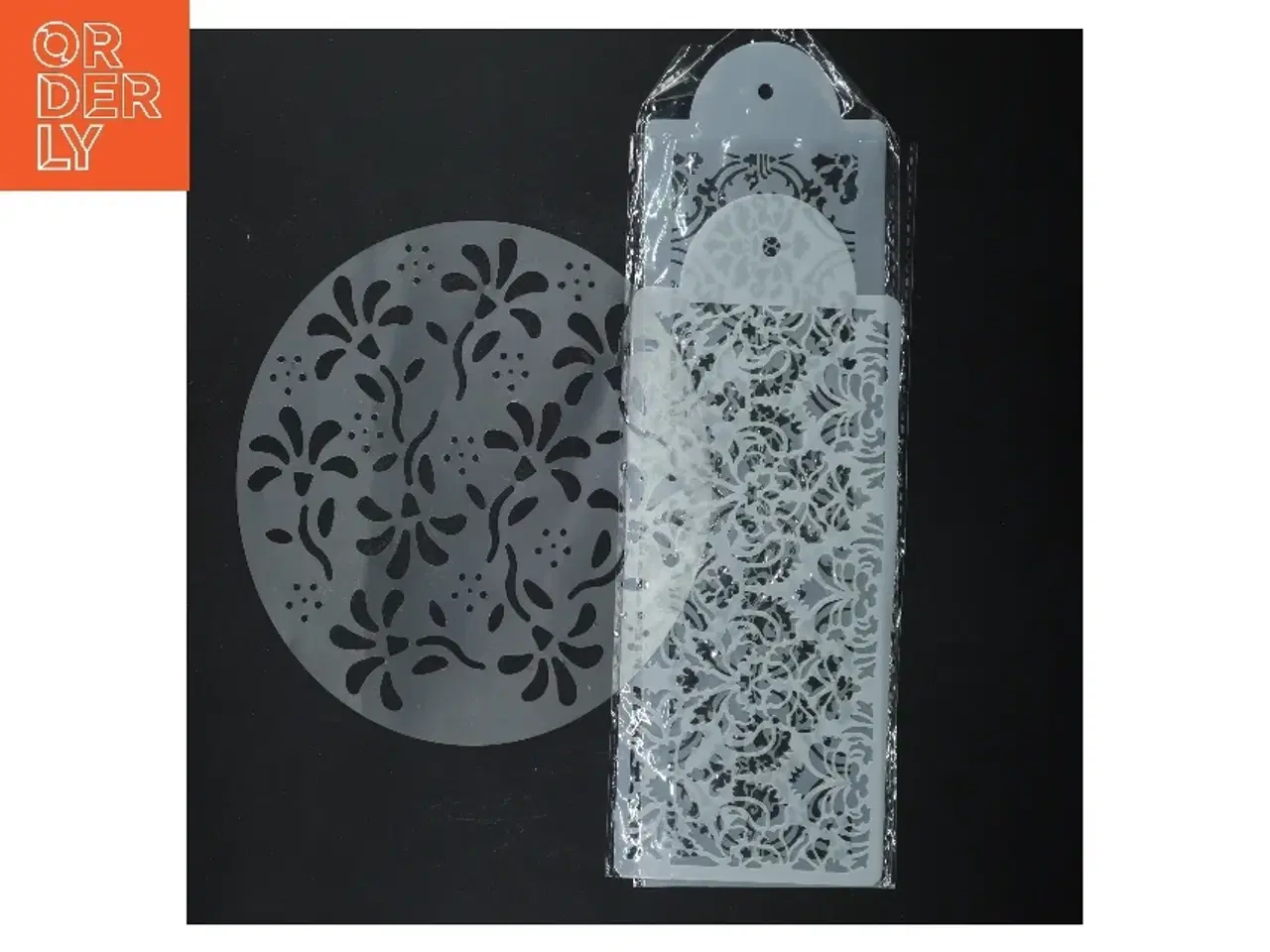 Billede 3 - Dekorative skabeloner til pynt ing af kager , nye (str. 29x11,5 cm)