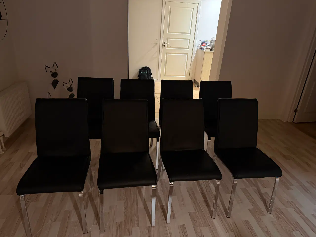 Billede 3 - 8 spisebord stole i pu læder sort