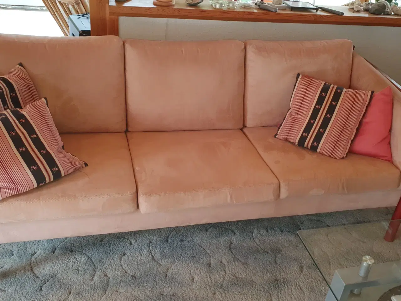 Billede 1 - Sofa -3 pers lys beige ægte skind