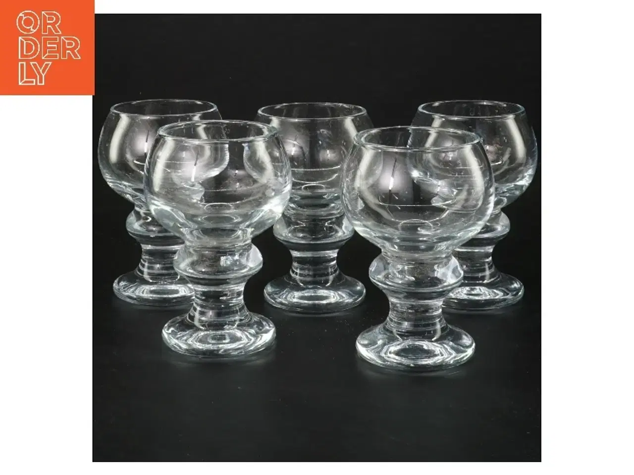 Billede 1 - Set af 5 klare glas fra holmegård (str. 5 stk Ø 5,5 cm højde 10 cm)