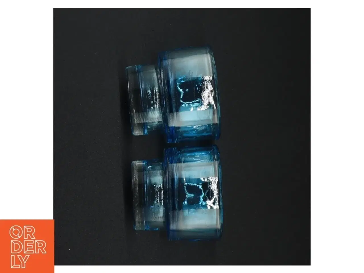 Billede 3 - Blå/turtis  glasvasesæt (str. 7 x 8 cm)