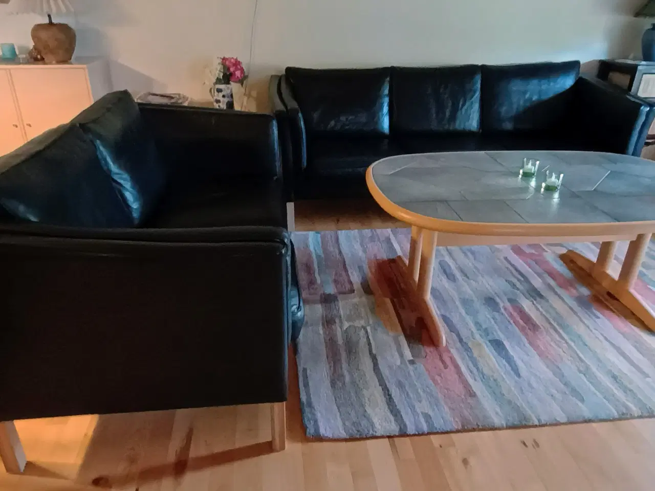 Billede 1 - Lædersofaer 3 + 2 Som nye