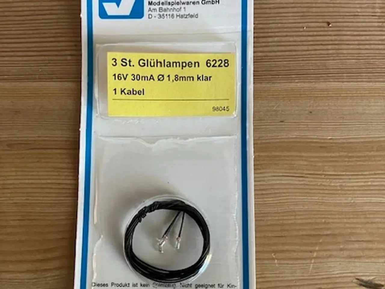 Billede 1 - Viessmann 3 stk 6228 Glødelampe 16 V ø 1,8mm klar 