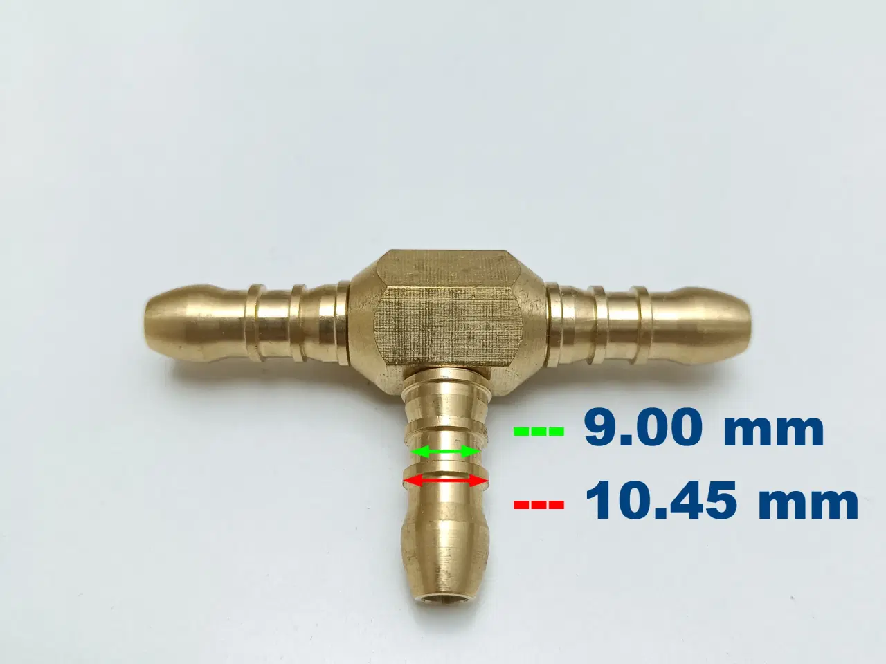 Billede 2 - NY! Tee Messing 9 mm / Bypass T + 3 x Spændebånd