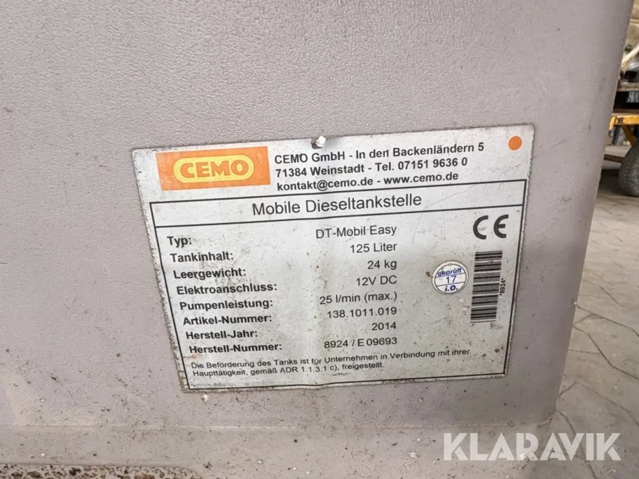 Billede 9 - Dieseltank Cemo DT-mobil easy 125 liters