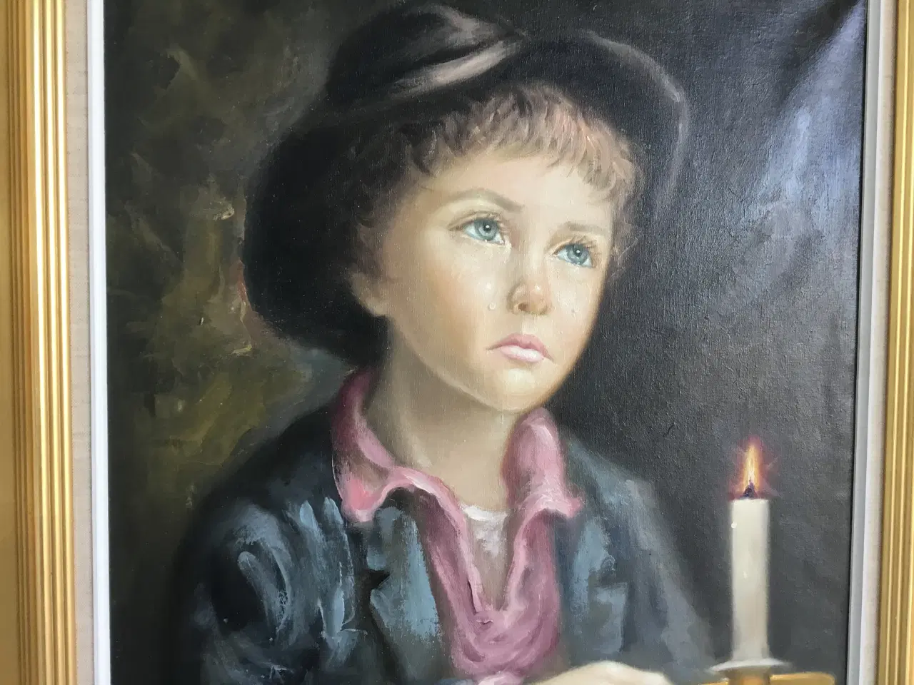 Billede 2 - Olie maleri af grædende dreng