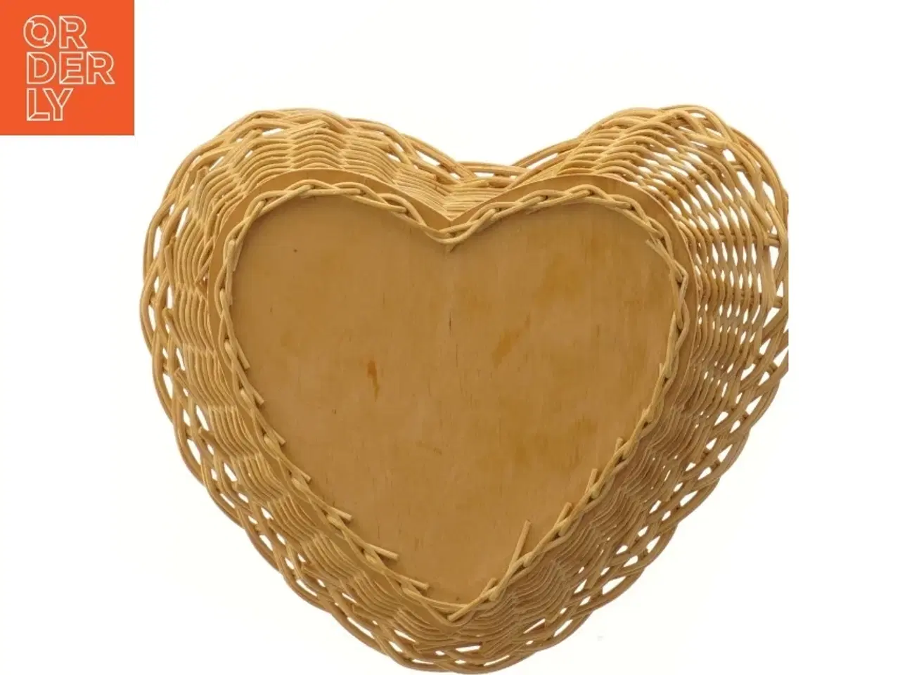 Billede 4 - Hjerteformet flettekurv (str. Ø 22x7 cm)