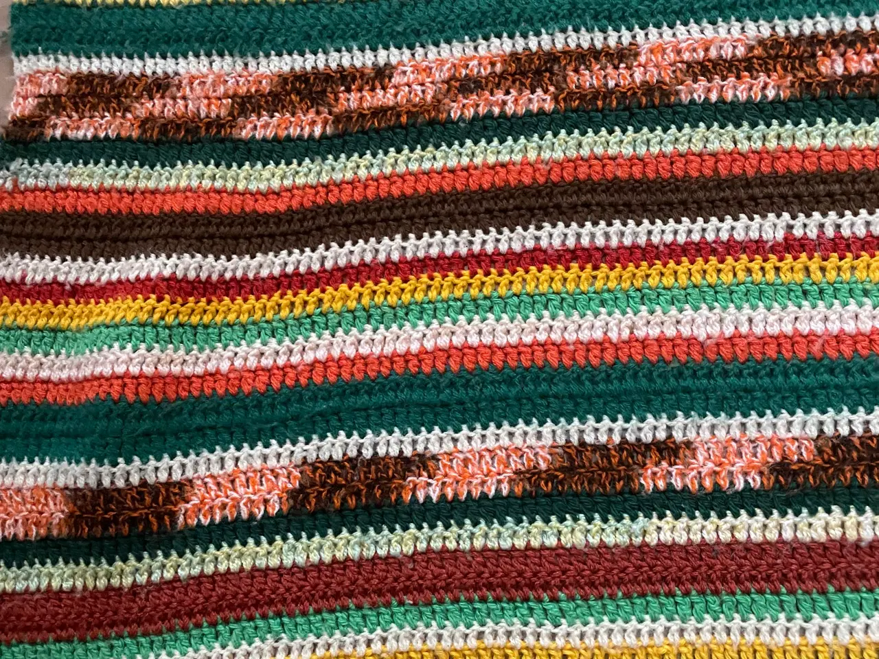 Billede 2 - Hæklet tæppe i uldgarn