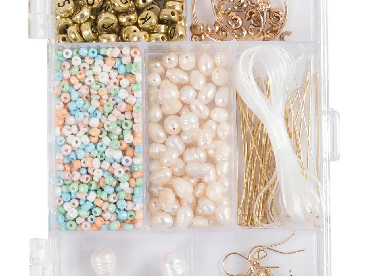 Billede 1 - DIY Smykkesæt med Ferskvandsperler i Farver