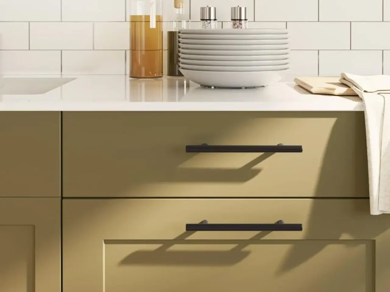 Billede 1 - Skabshåndtag 10 stk. 128 mm rustfrit stål sort