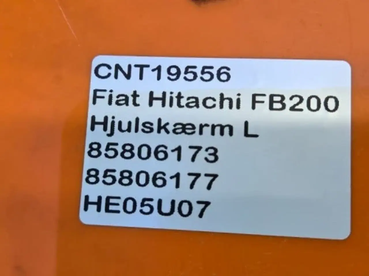 Billede 12 - Fiat Hitachi FB200 Hjulskærm L. 85806173