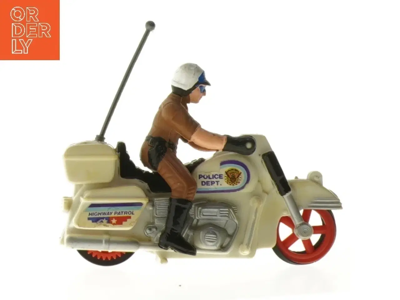 Billede 4 - Legetøjspolitimotorcykel med figur (str. 14 cm)