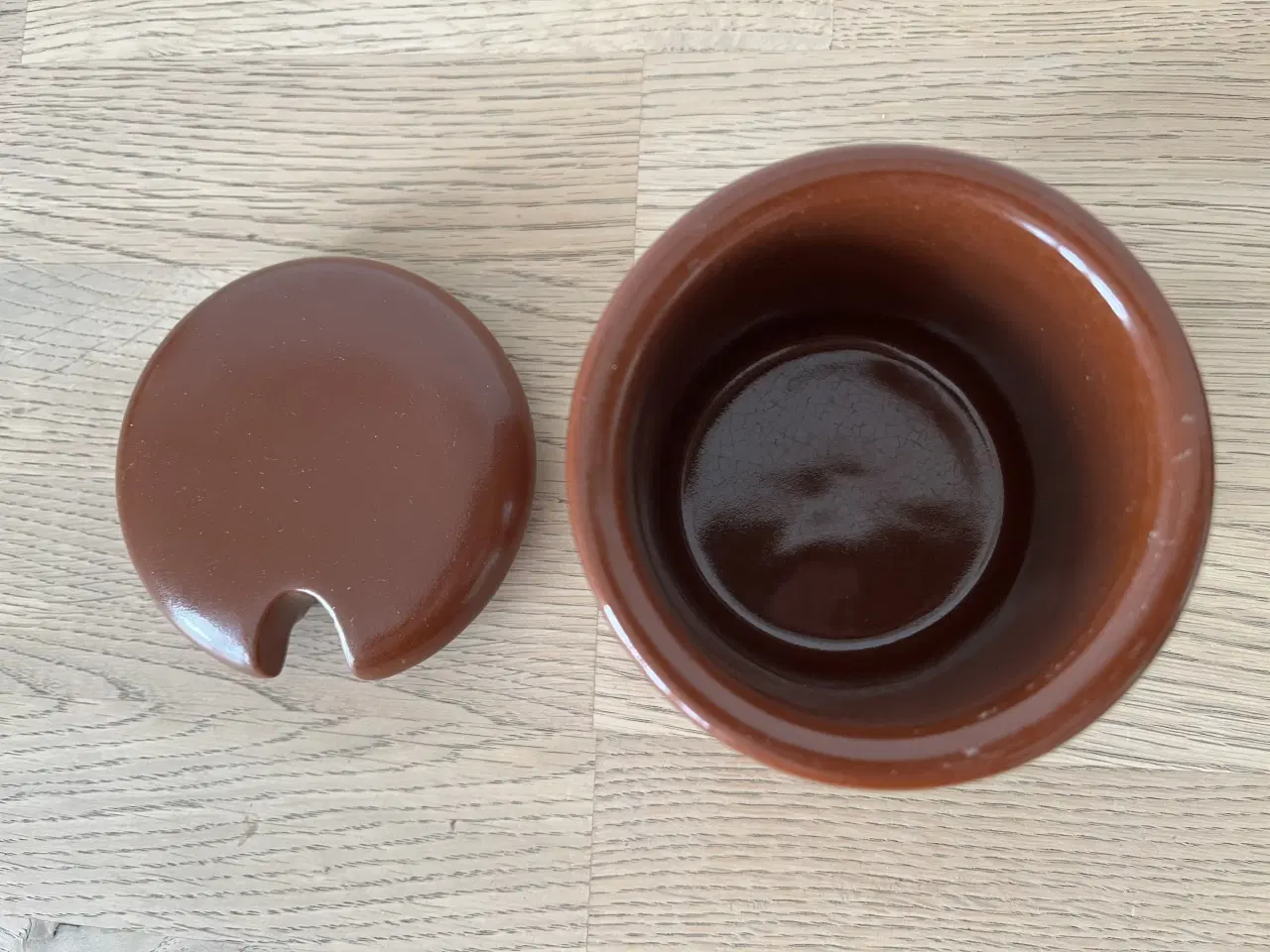 Billede 3 - Brun retro marmeladekrukke med låg