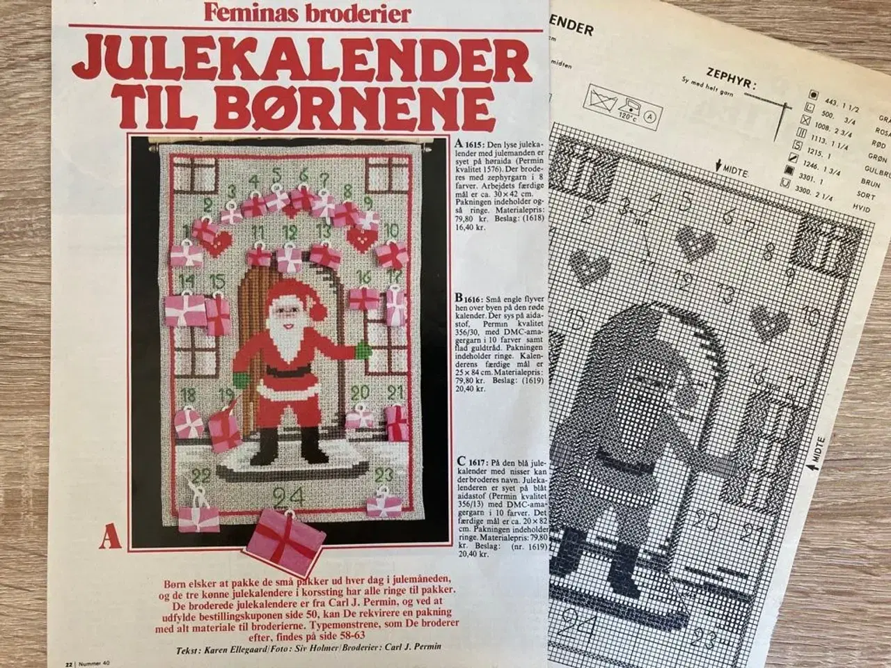 Billede 1 - Broderimønster: Pakkekalender, julemand