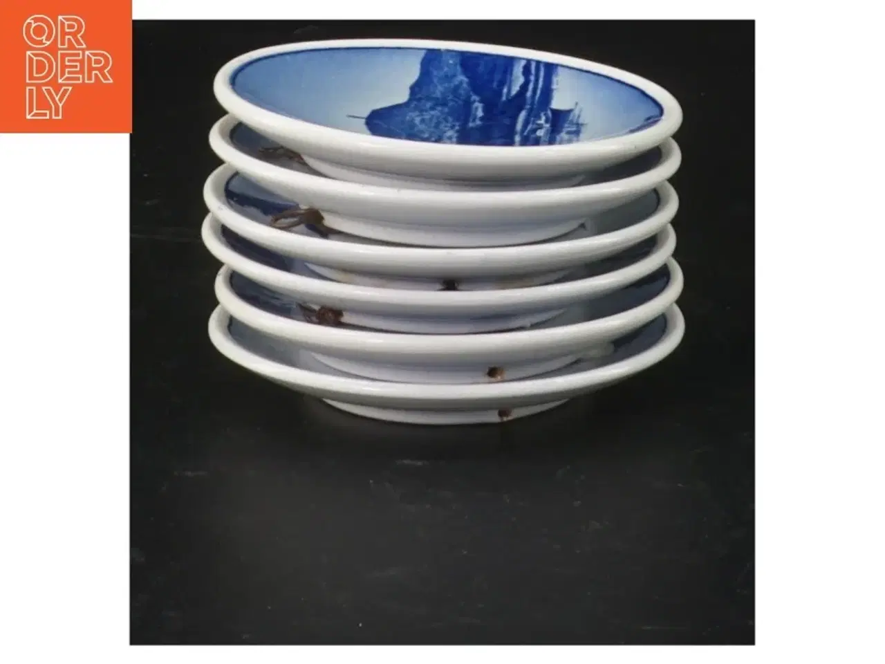 Billede 2 - Dekorative porcelænstallerkener med danske motiver (str. Ø. 8,5 cm. 6 styk) fra Aluminia