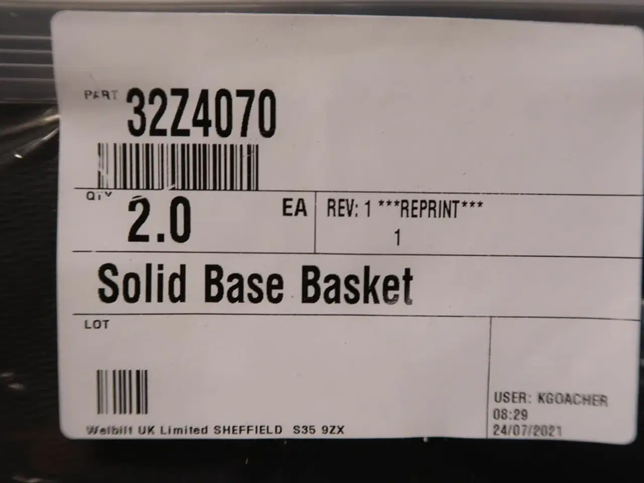 Billede 2 - 13 stk. Teflon bakke m/ kant  E4 25x356x305 mm Merrychef
