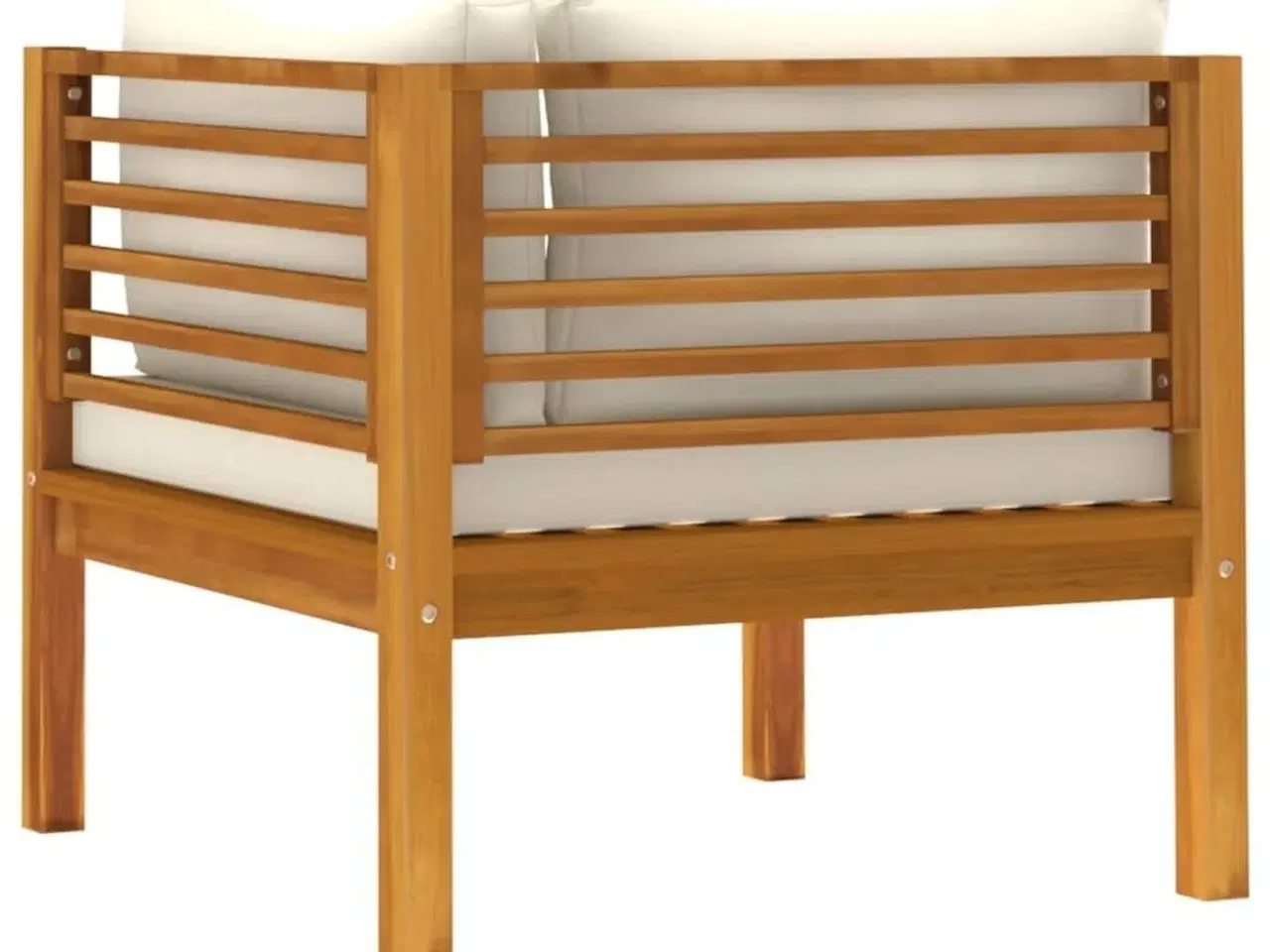 Billede 7 - 2-personers havesofa med cremefarvede hynder massivt akacietræ