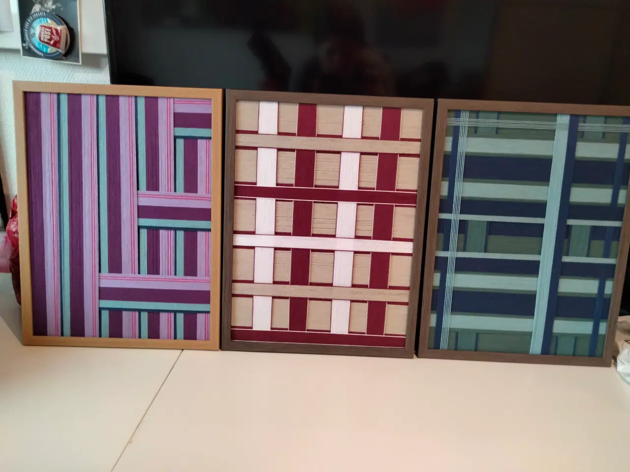 Billede 1 - Garnbilleder 30x40 cm håndlavet 