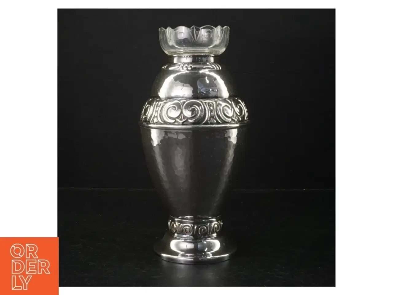 Billede 1 - Sølvfarvet vase (str. H. 25 cm)